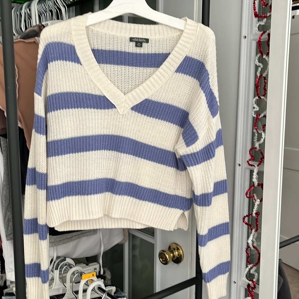 Wild Fable Cropped Striped Sweater